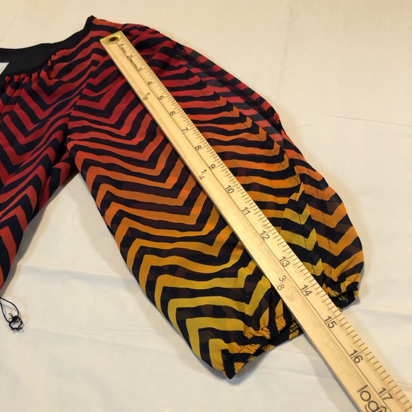 Sweet Storm Women’s Half Sleeve Pullover Elastic Waist Chevron Silk Dress S - Picture 6 of 10